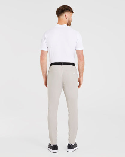 Performance Collarless Polo Shirt - White
